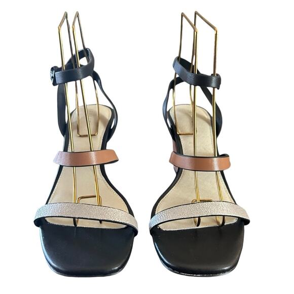 Sanctuary Wink Leather Ankle Strap Wood Grain Wedge Sandals NEW 10 - Picture 3 of 11